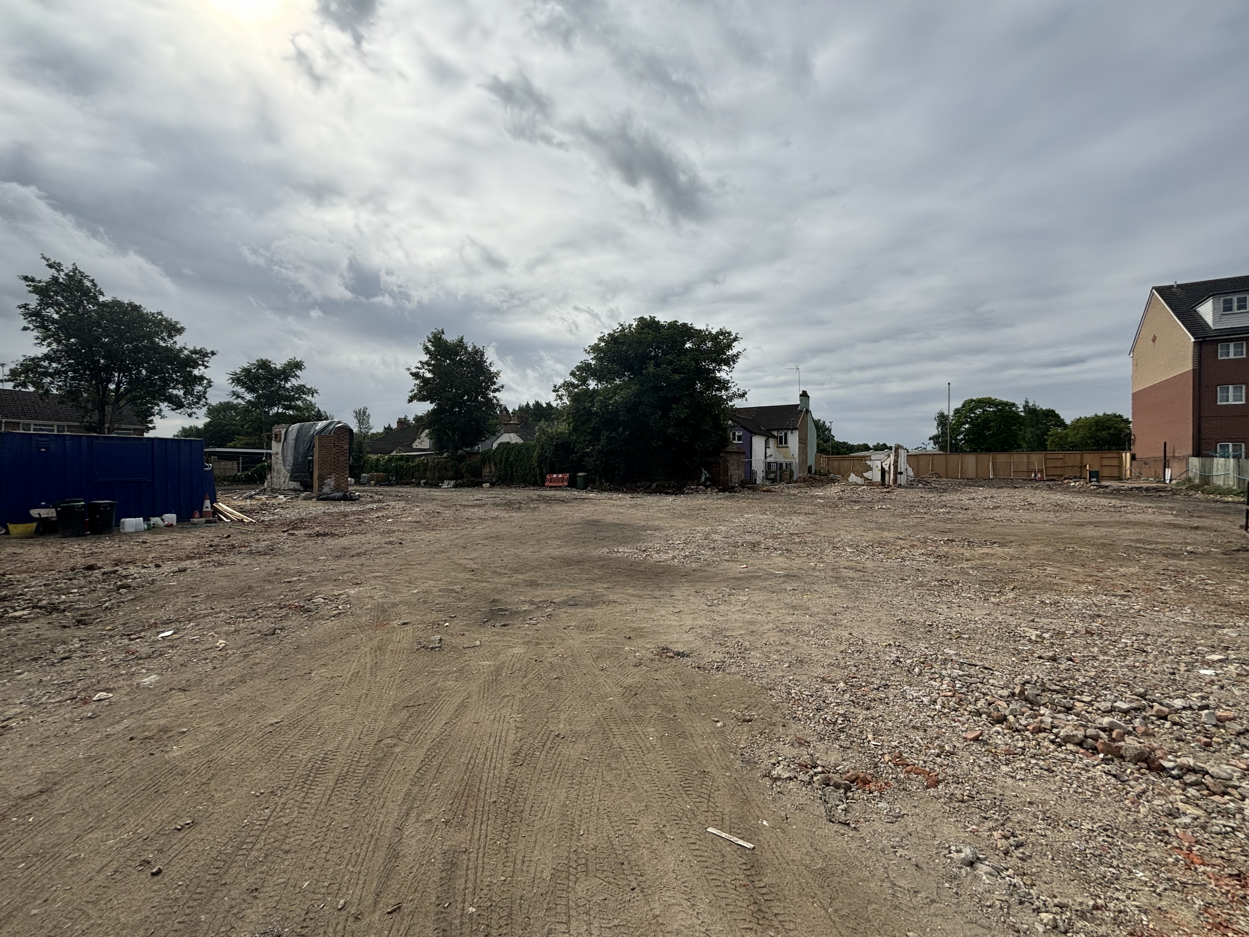 Demolition site cleared levelled ready for groundworks